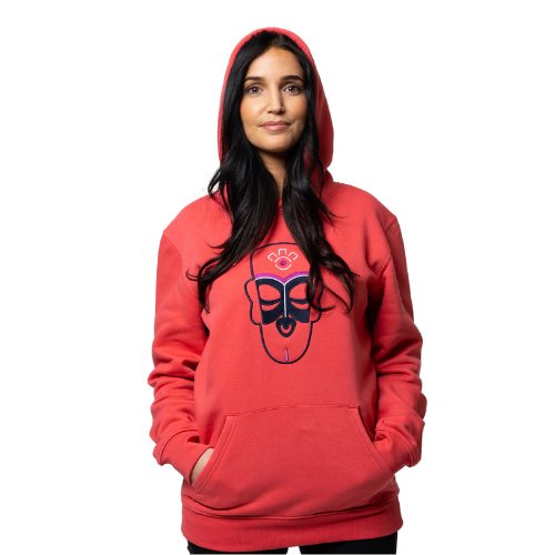 ROTES KAPUZENSWEATSHIRT